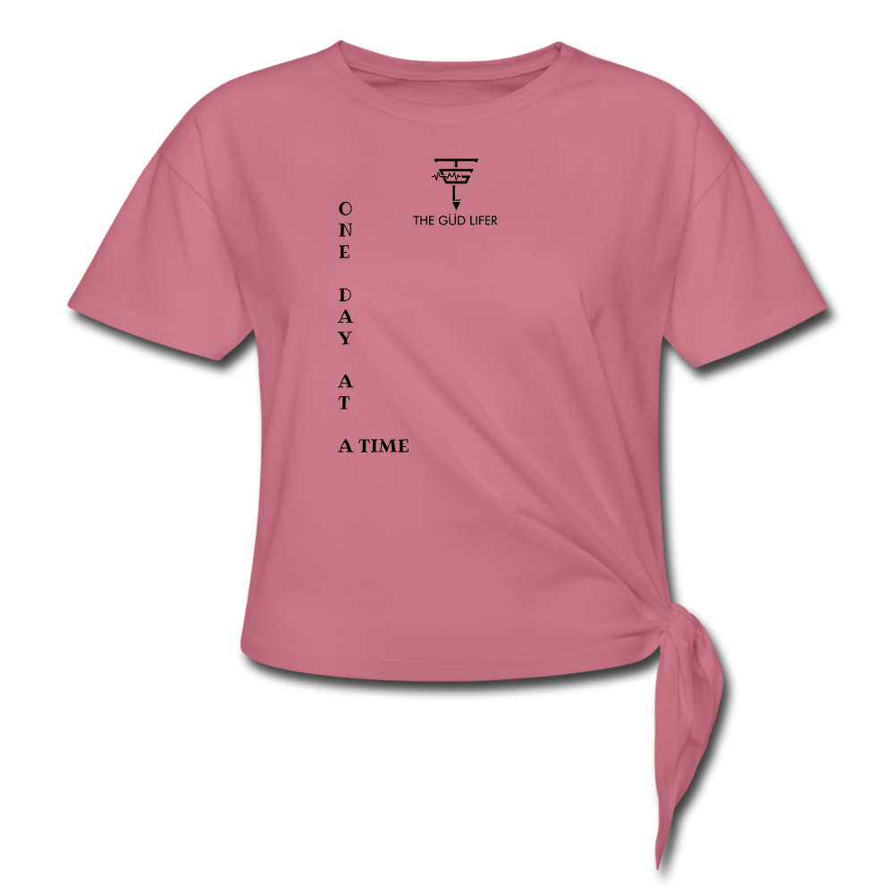 Women's Knotted T-Shirt - mauve