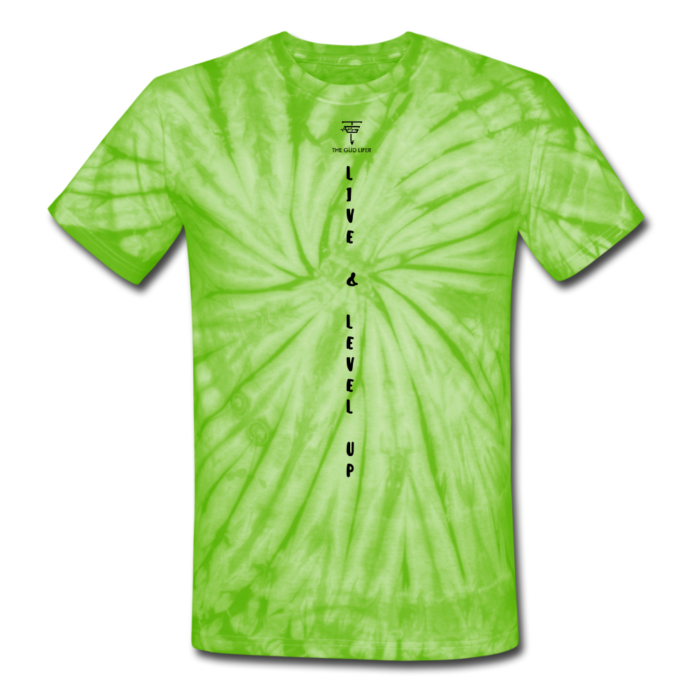 Unisex Tie Dye T-Shirt - spider lime green