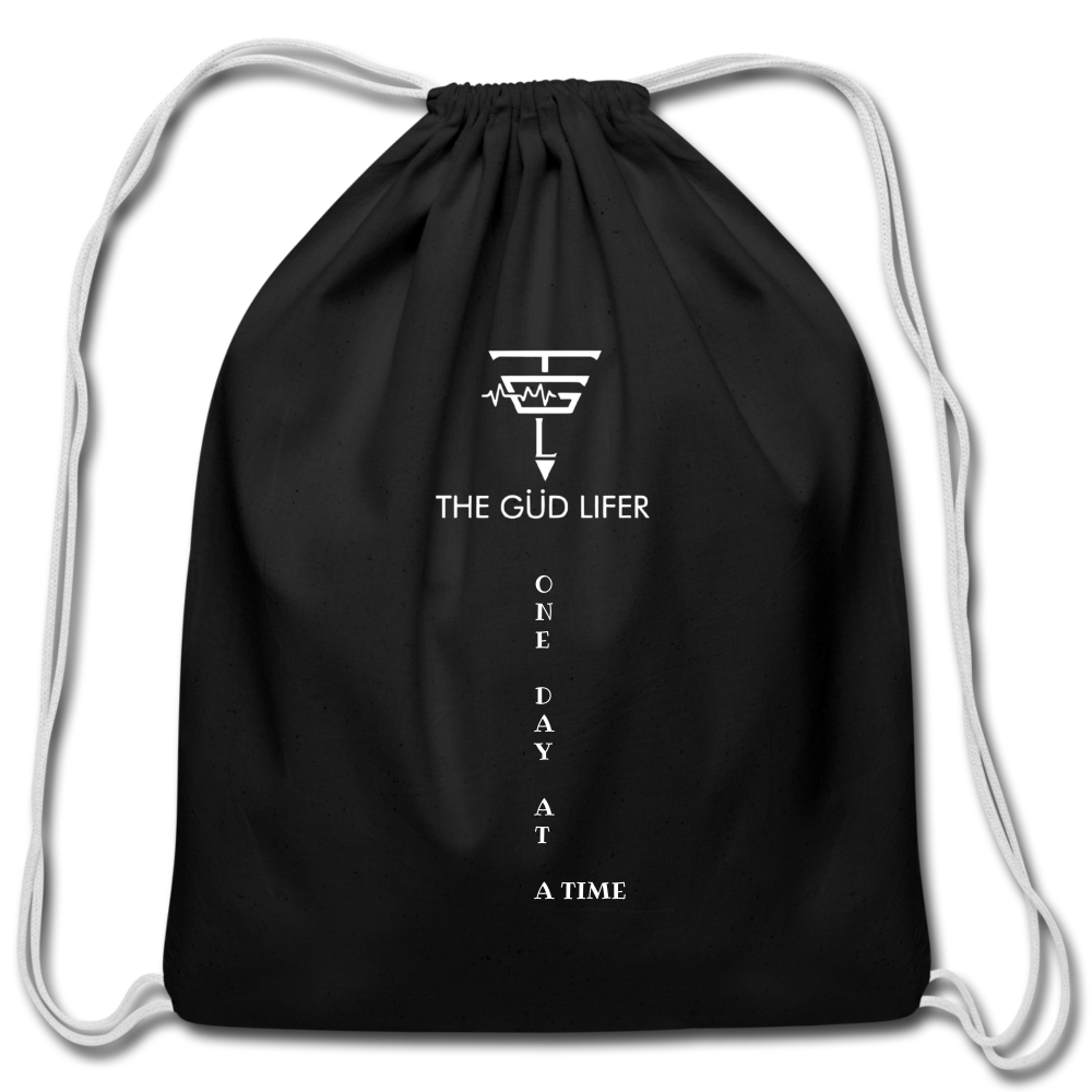 ONE DAY Cotton Drawstring Bag - black