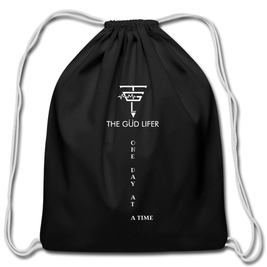 ONE DAY Cotton Drawstring Bag - black