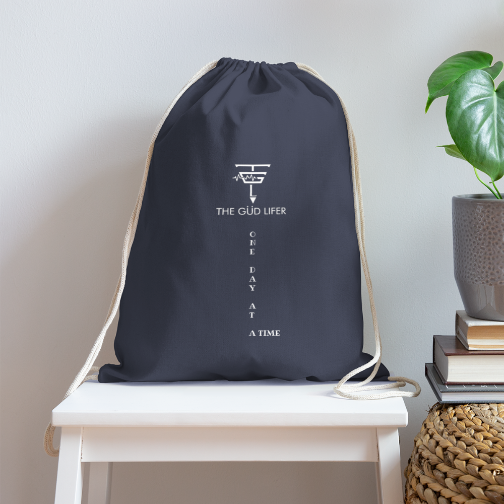 ONE DAY Cotton Drawstring Bag - navy