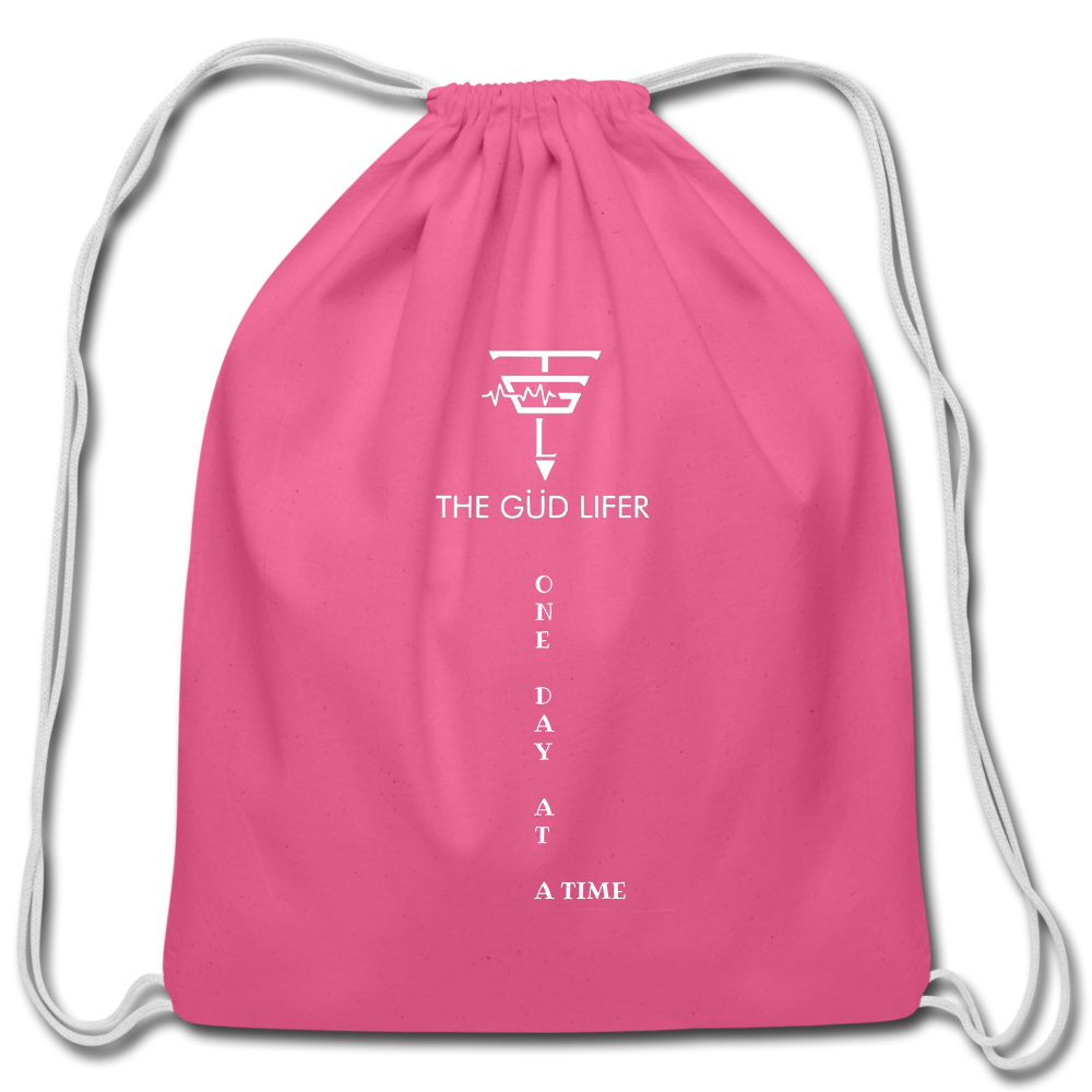 ONE DAY Cotton Drawstring Bag - pink