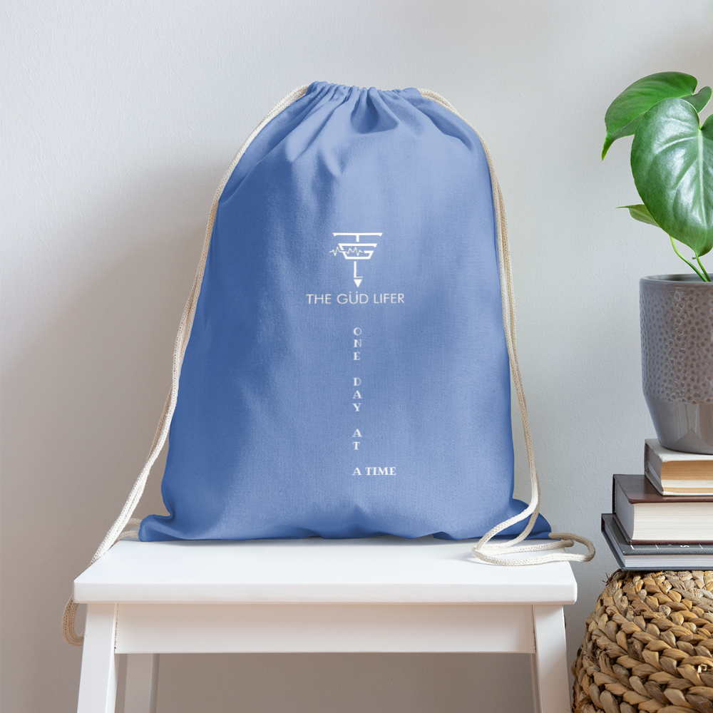 ONE DAY Cotton Drawstring Bag - carolina blue