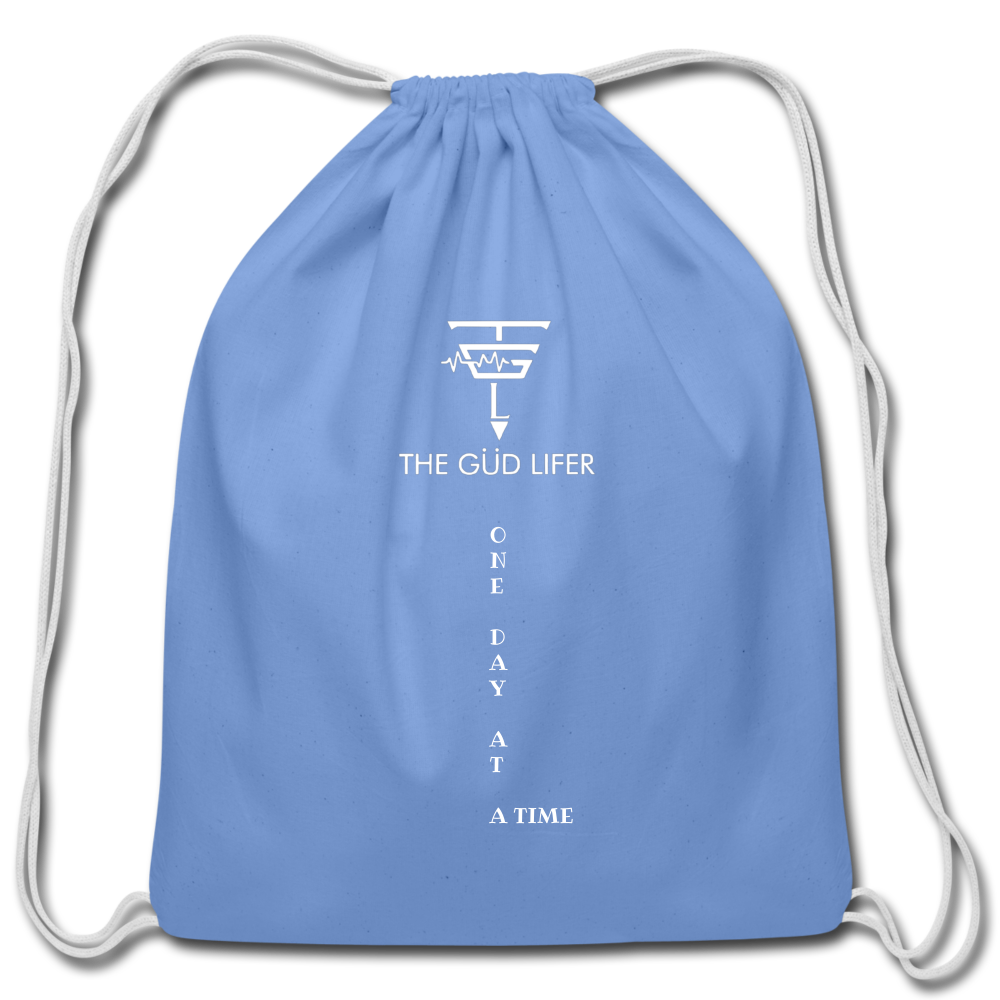 ONE DAY Cotton Drawstring Bag - carolina blue