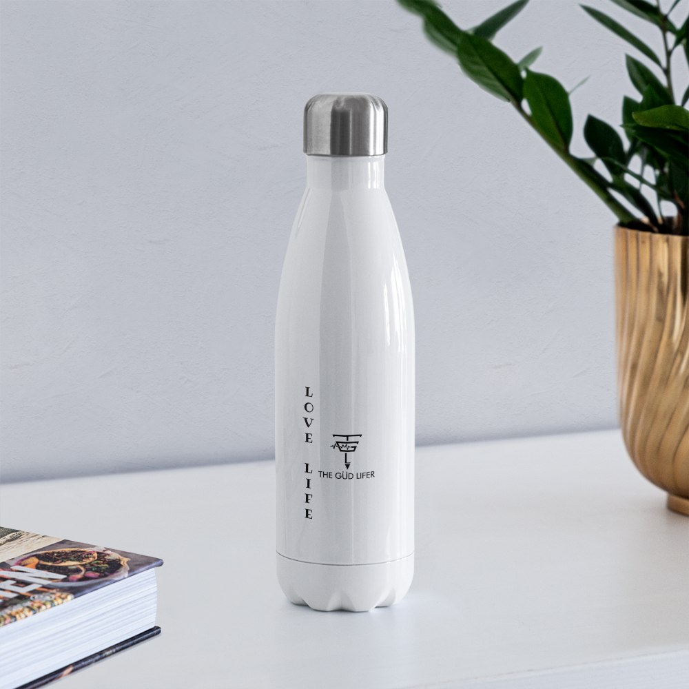 LOVE LIFE Insulated Stainless Steel Water Bottle - white