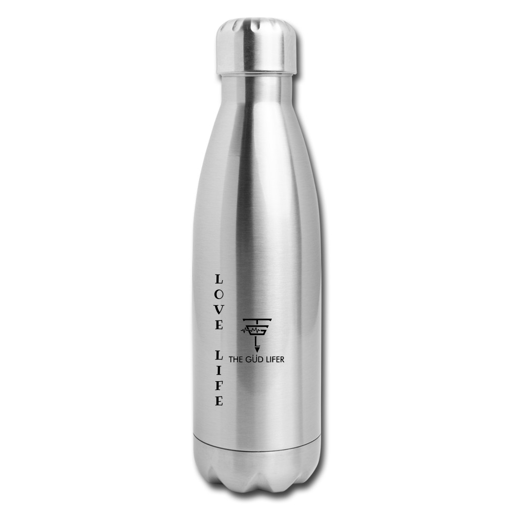 LOVE LIFE Insulated Stainless Steel Water Bottle - silver