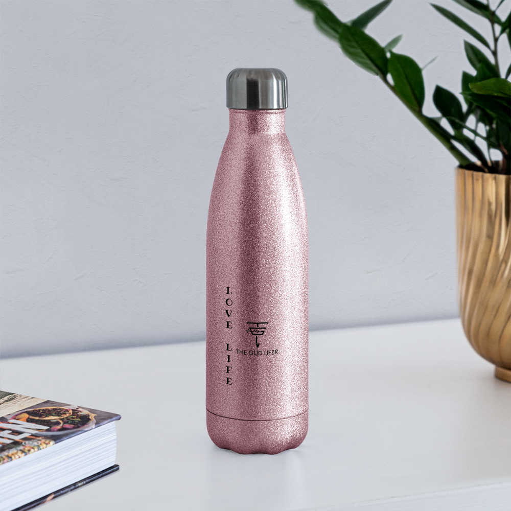 LOVE LIFE Insulated Stainless Steel Water Bottle - pink glitter