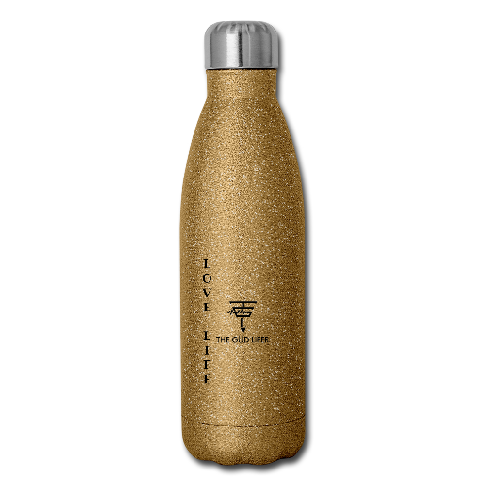 LOVE LIFE Insulated Stainless Steel Water Bottle - gold glitter